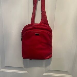 Perkins Red Leather  Crossbody